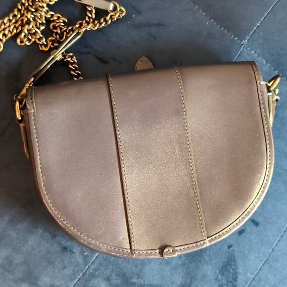 Navy Coach 1941 Glovetanned Leather Shoulder Crossbody Saddle Bag - Picture 5 of 10